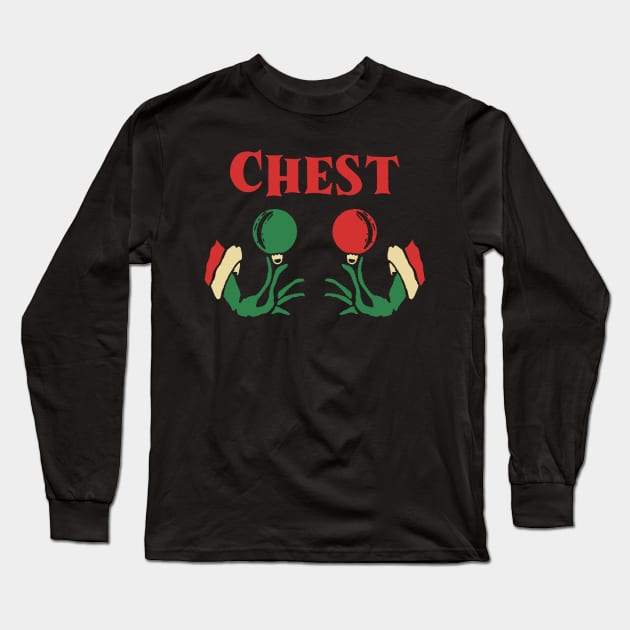 Chest Nuts Funny Christmas Long Sleeve T-Shirt by maddude